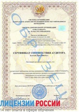 Образец сертификата соответствия аудитора №ST.RU.EXP.00006191-1 Краснодар Сертификат ISO 50001