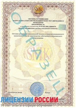 Образец сертификата соответствия (приложение) Краснодар Сертификат ISO 13485