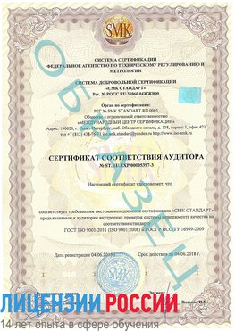 Образец сертификата соответствия аудитора №ST.RU.EXP.00005397-3 Краснодар Сертификат ISO/TS 16949