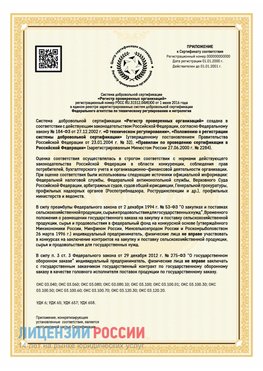 Приложение к сертификату для ИП Краснодар Сертификат СТО 03.080.02033720.1-2020